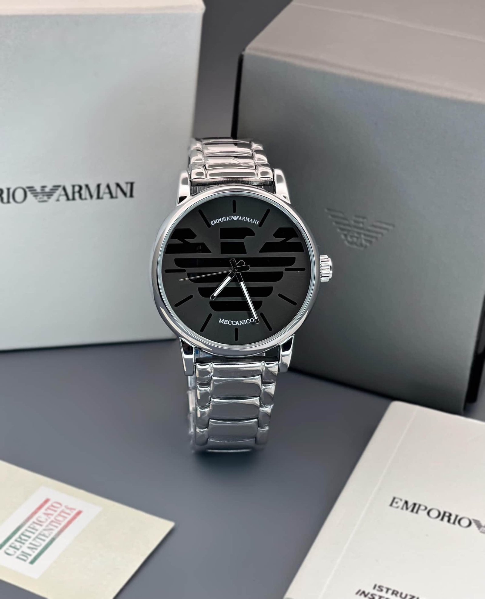 Emporio Armani Meccanico Silver - WRISTWA.IN