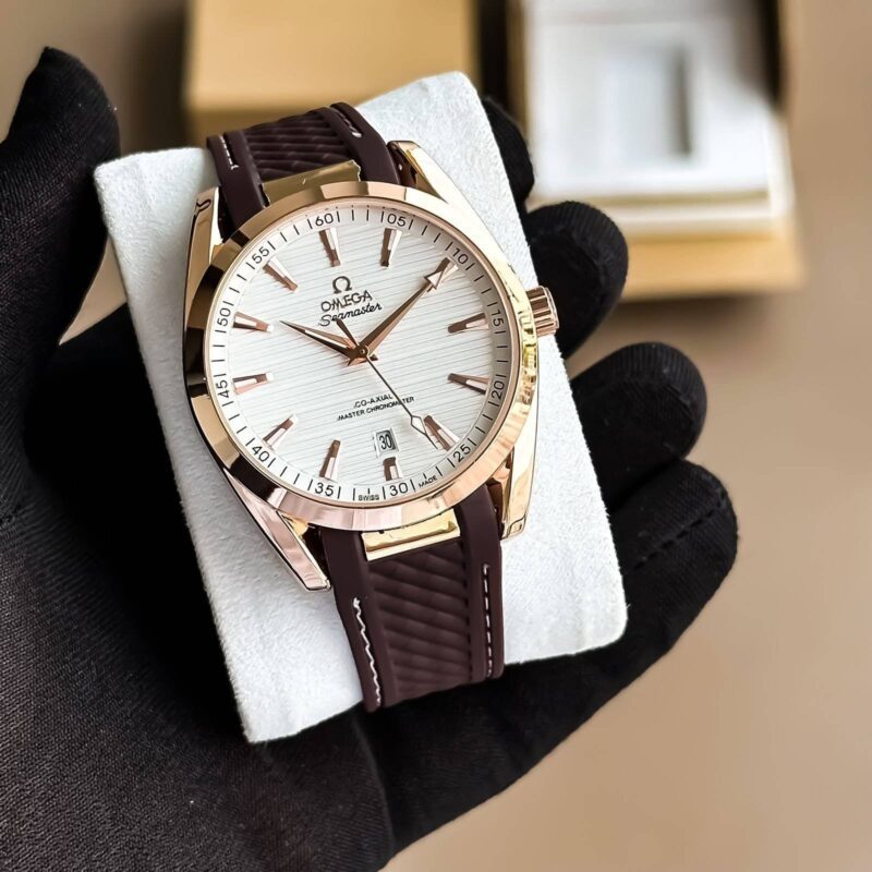 Omega Seamaster Aqua Brown & white